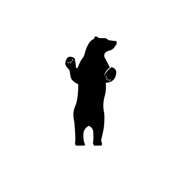 icône d'ours vintage, emblème et étiquette. Silhouette ours - Vecteur, image