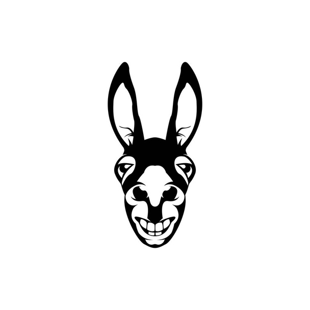 Vector Eselskopf, Gesicht für Retro-Hipster-Logos, Embleme, Abzeichen, Etikettenschablone und T-Shirt-Vintage-Designelement. Isoliert auf weißem Hintergrund - Vektor, Bild