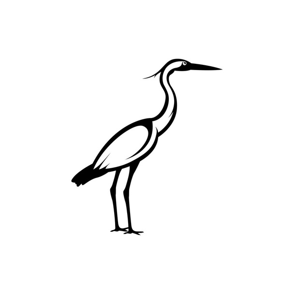 Heron silhouette. Vector illustration - Vector, Image
