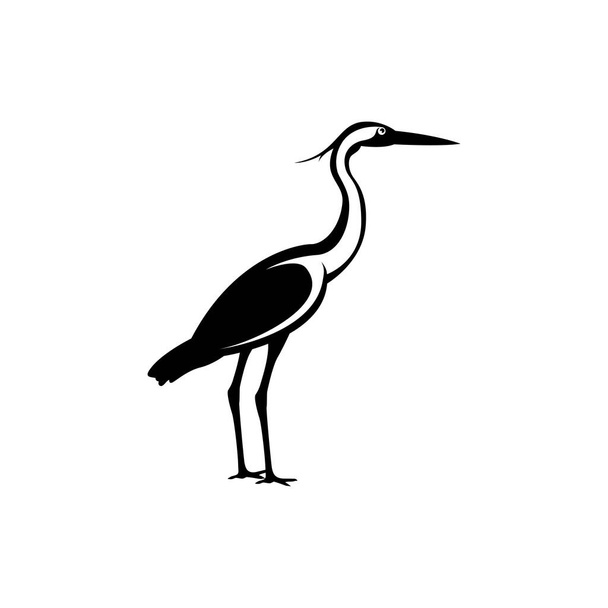 Heron silhouette. Vector illustration - Vector, Image