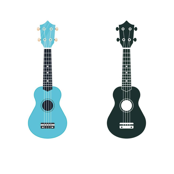 Soprano ukulele illustration and icon. Hawaiian uke string musical instrument. - Vector, Image