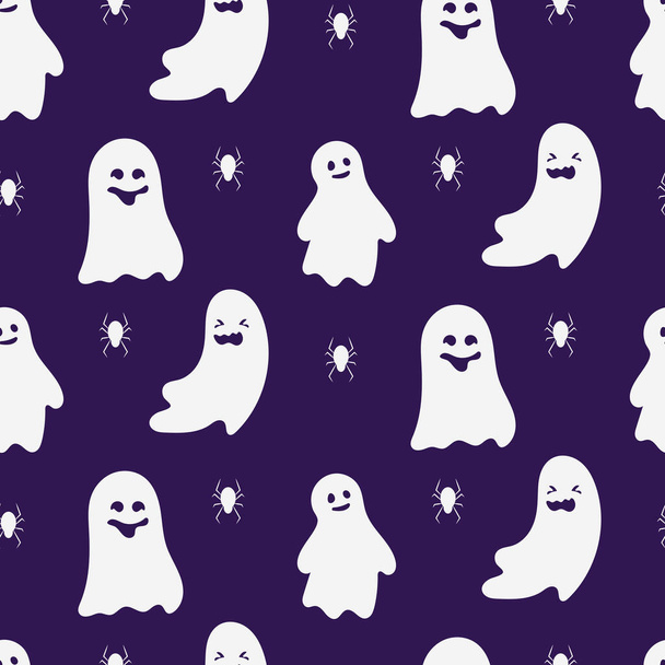 Ghost Halloween seamless pattern fabric vector - Vetor, Imagem