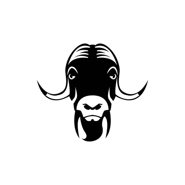 ベクトルマスク牛頭、レトロなロゴ、エンブレム、バッジ、ラベルテンプレートとTシャツのヴィンテージデザイン要素の顔。白地に隔離された - ベクター画像
