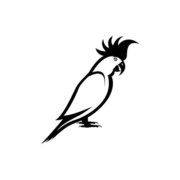 Силуэт попугая. Векторный дизайн изолированных элементов на белом фоне. логотип попугая
 - Вектор,изображение