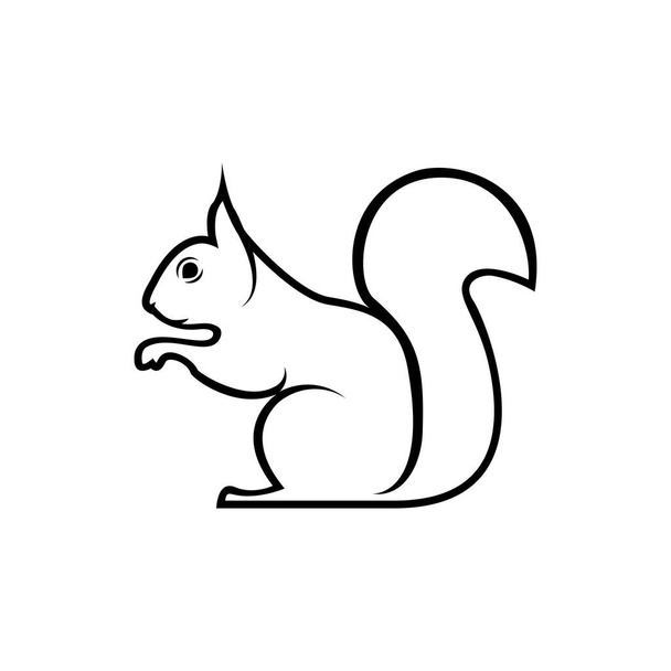 Vecteur écureuil silhouette vue côté pour les logos rétro, emblèmes, badges, gabarit d'étiquettes élément de design vintage. Isolé sur fond blanc - Vecteur, image