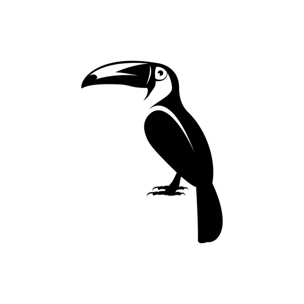 Toucan Vogel flachen Stil Vektor-Logo Vorlage isoliert auf weißem Hintergrund. Tropische Vogelikone - Vektor, Bild