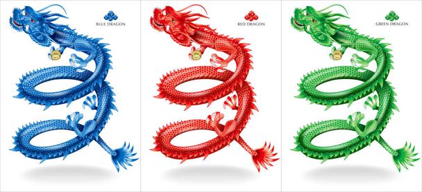 Illustration de dragons. Mythologie asiatique. - Photo, image