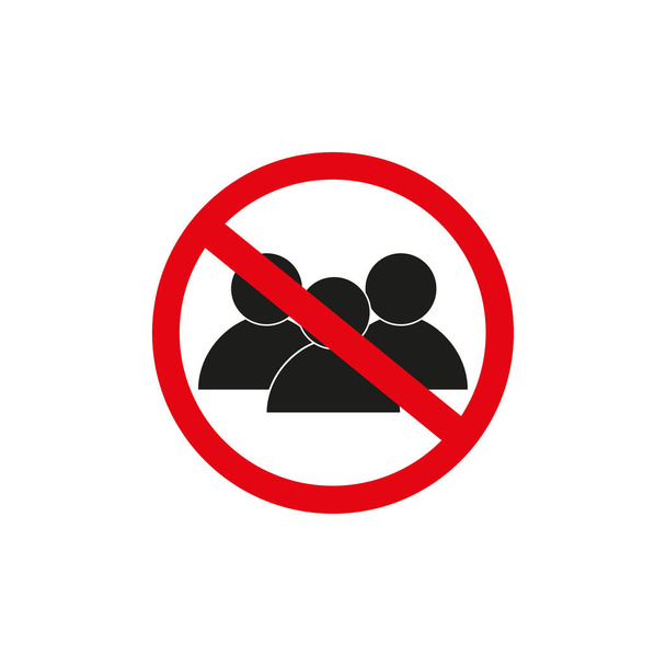 prohibición signo vector icono. sin símbolo de la gente. botón de parada
 - Vector, imagen
