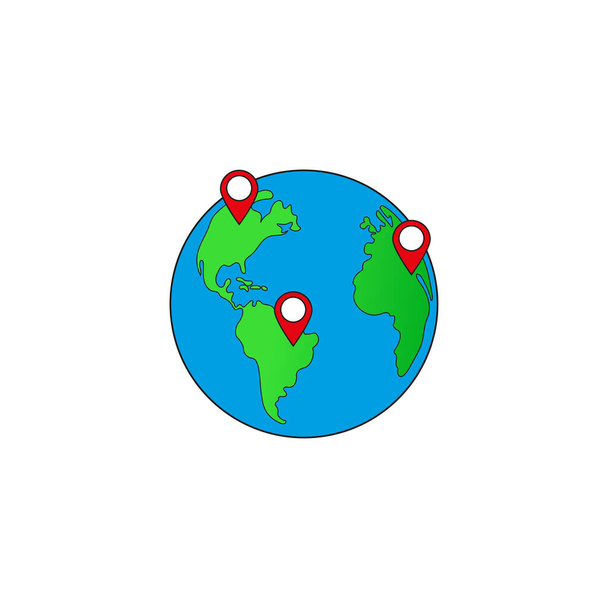 іконка світової карти Векторна ілюстрація графічний дизайн
 - Вектор, зображення