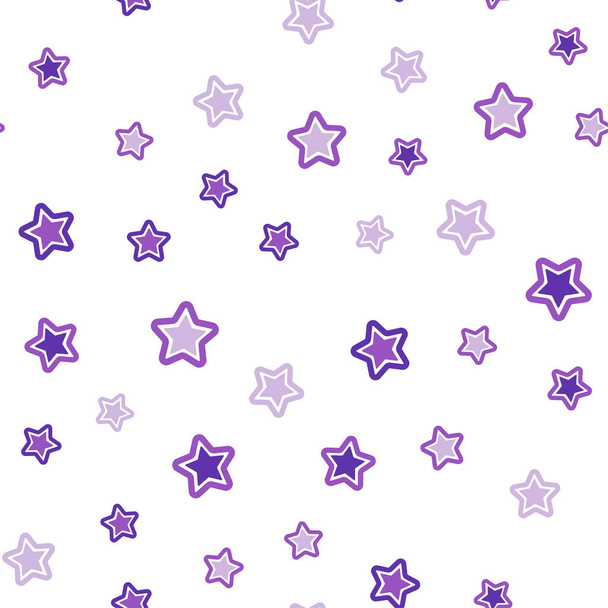 Light Purple, Pink vector seamless background with colored stars. Blurred decorative design in simple style with stars. Pattern for trendy fabric, wallpapers. - Vector, Image