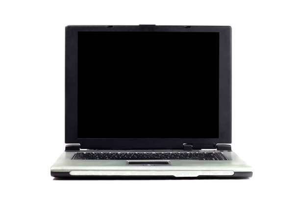 Beyaz arkaplanda eski dizüstü bilgisayar - Fotoğraf, Görsel