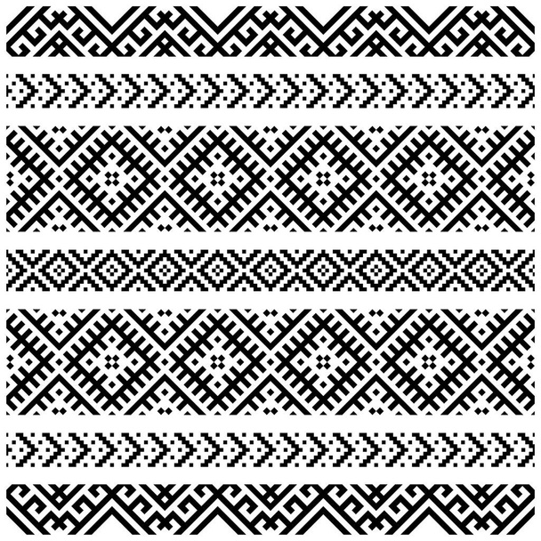 ethnic seamless patterns illustration vector. Aztec geometric backgrounds. Stylish navajo fabric - Vector, Image