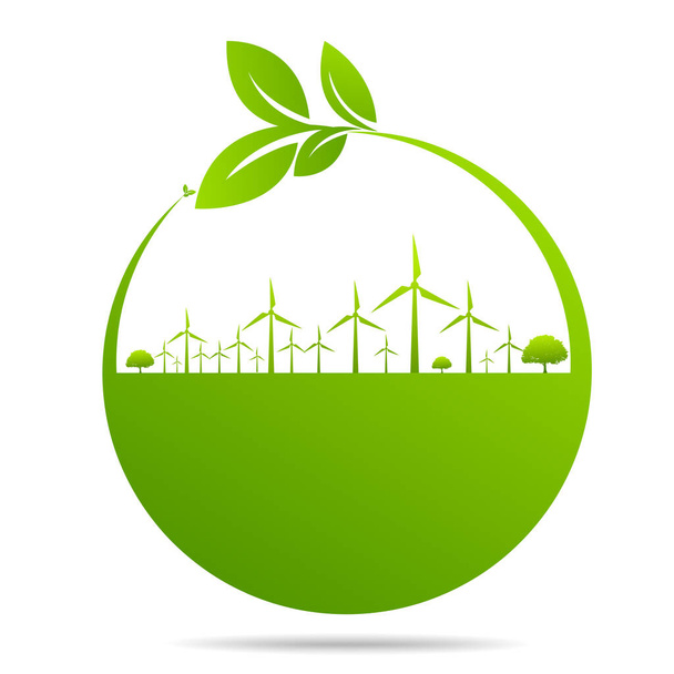 Ecology concept and Environmental ,Banner design elements for sustainable energy development, Vector illustration - Vektori, kuva