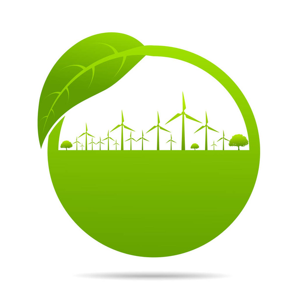 Ecology concept and Environmental ,Banner design elements for sustainable energy development, Vector illustration - Vektor, Bild