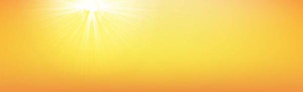 Soleil brillant sur fond jaune-orange - Vecteur, image