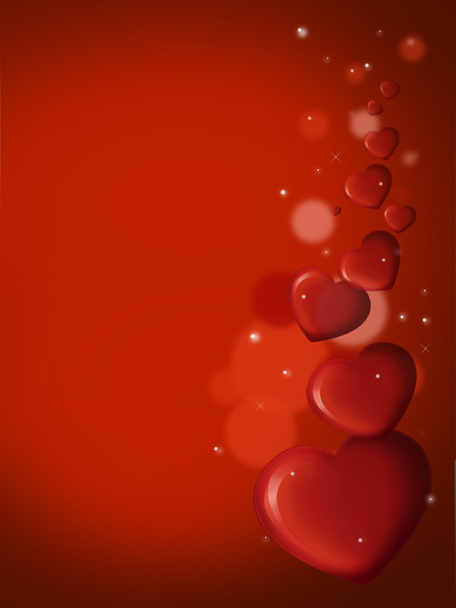 Valentine's day background with red hearts - Photo, image