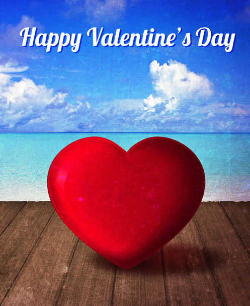 Red heart on colorful background - Photo, image