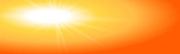 Sol brillante sobre un fondo amarillo-naranja
 - Vector, imagen