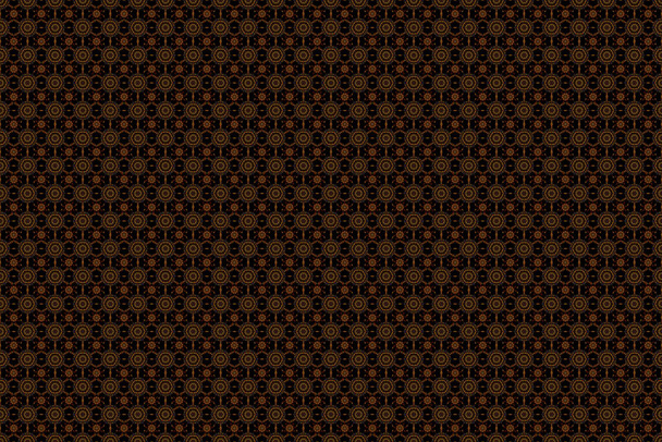 Damask seamless background pattern in brown and orange colors. Raster illustration. - Photo, Image