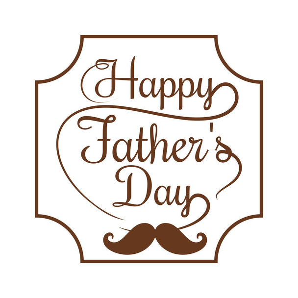 Happy Fathers Day. Typographic design. Fathers Day lettering. Brown text isolated on white background. Vector illustration - ベクター画像