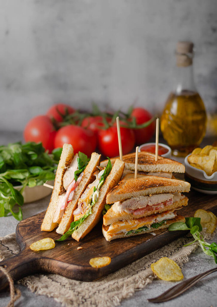 Simple but great sandwich, well known, fresh ingredience - Fotografie, Obrázek