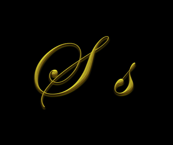 Letter S from gold alphabet - Photo, Image