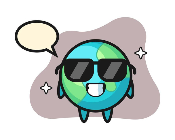 Earth cartoon with cool gesture - Vector, Image