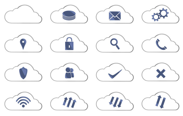 Set di icone del cloud computing. Sfondo isolato. Illustrazione 3D
. - Foto, immagini