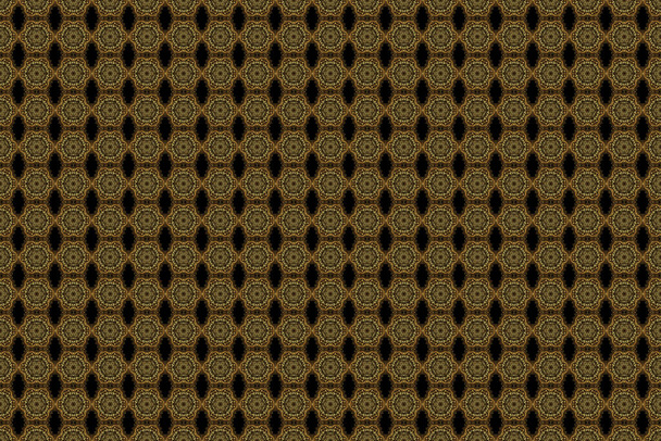 Luxury, royal and Victorian concept. Golden elements isolated on black background. Vintage baroque floral seamless pattern in gold over black. Ornate decoration. - Photo, Image