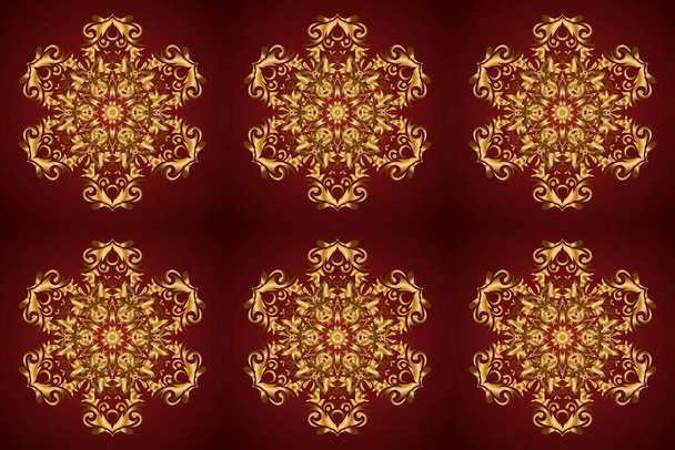 Goldene und braune abstrakte ornamentale Muster. - Foto, Bild