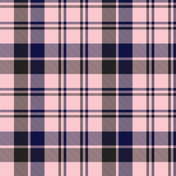 Розовый и темно-синий Plaid, чеканный, тартанский узор без печати, подходящий для модных текстилей и графики - Вектор,изображение