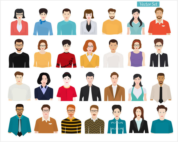   Set of different people on a light background. People of different professions and ages. - Vector, Image