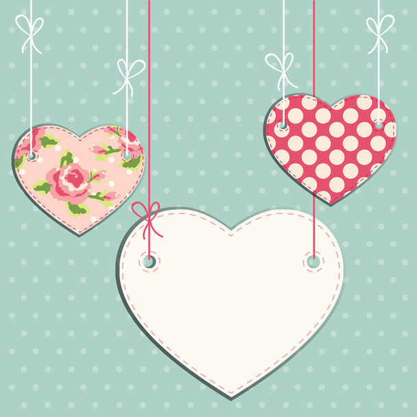 Retro Valentines day card - Vettoriali, immagini