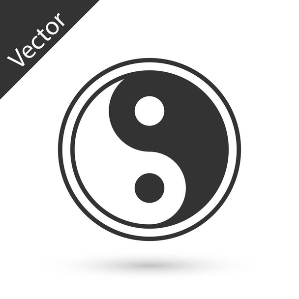 Yin Yang gris symbole d'harmonie et icône de balance isolé sur fond blanc. Illustration vectorielle
 - Vecteur, image