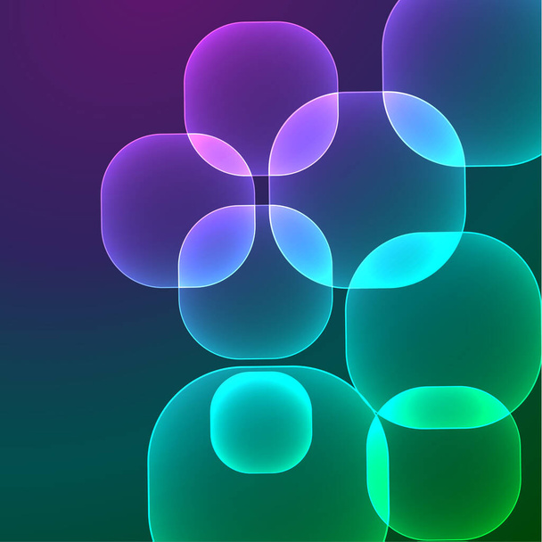 Glowing colored squares, modern abstract background, vector technology - Διάνυσμα, εικόνα