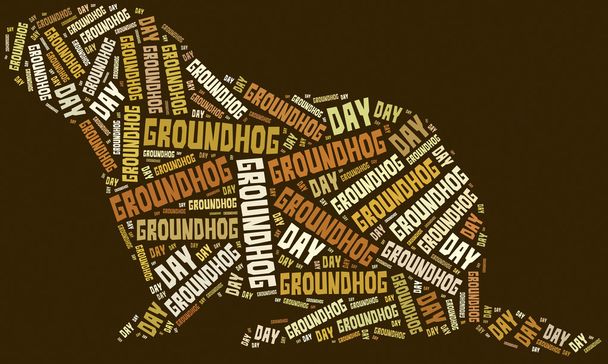 Tag ou nuvem de palavras Groundhog Day related
 - Foto, Imagem