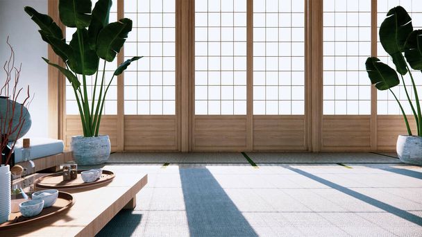 multi function room ideas, japanese room interior design.3D rendering - Φωτογραφία, εικόνα