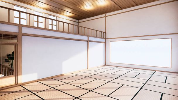 Japanese-style interior of the first floor in a two-story house. 3D rendering - Photo, image