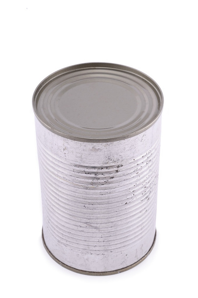 Grunge food tin can isolated on white - Fotografie, Obrázek