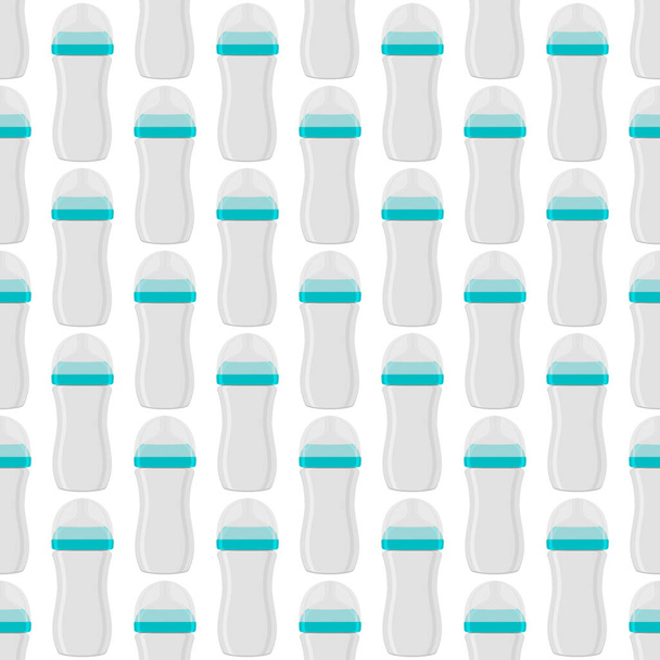 Εικονογράφηση για το θέμα χρωματιστό κιτ βρεφικό γάλα σε σαφές μπουκάλι με πιπίλα καουτσούκ. Μπουκάλι βρεφικού γάλακτος που αποτελείται από συλλογή σε νεογέννητο, καλή πιπίλα. Pacifier σε μπουκάλι γάλα it βρεφικό εξοπλισμό φροντίδας. - Διάνυσμα, εικόνα
