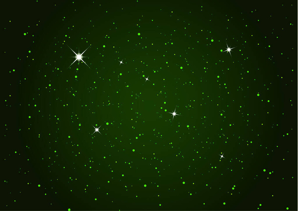 Sötét éjszakai égbolt csillogó csillagokkal és bolygókkal. Vektorillusztráció - Vektor, kép
