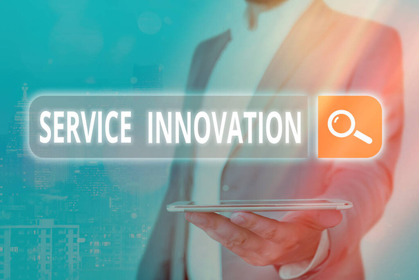 Rukopis Text Servis Inovace. Koncept znamená změnu způsobu, jakým sloužíte zákazníkům pro vyšší hodnotu. - Fotografie, Obrázek