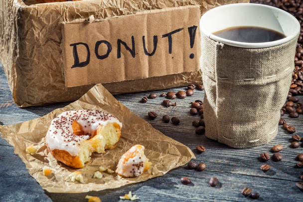 Closeup of donuts with coffee - Foto, imagen