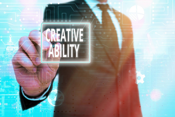 Написание текста Creative Ability. Бизнес-концепция для власти действовать свободно, чтобы показать себя без ограничений
. - Фото, изображение