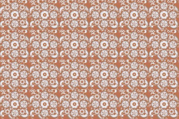 Ikat damask безseamask pattern background tile. Розового, бежевого и коричневого цветов
. - Фото, изображение