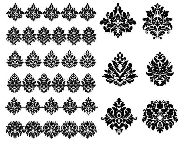 花と葉状の設計要素 - ベクター画像