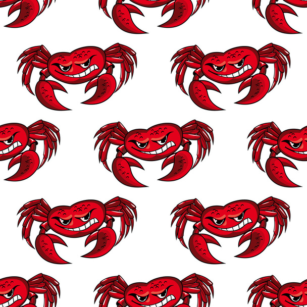 Seamless pattern with red crabs - Vector, Image