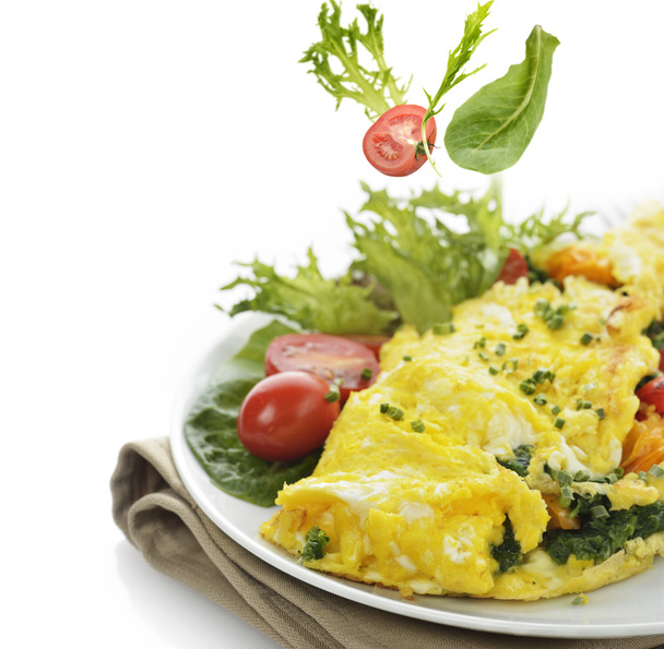 Omelet With Lettuce And Vegetables - Photo, Image