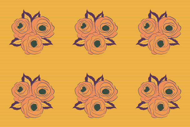 Seamless pattern with black, yellow and gray flowers watercolor. Female pattern. Handmade. Gentle colors. - Photo, Image