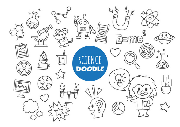 science kawaii doodle vector hand drawing style - Vector, Image